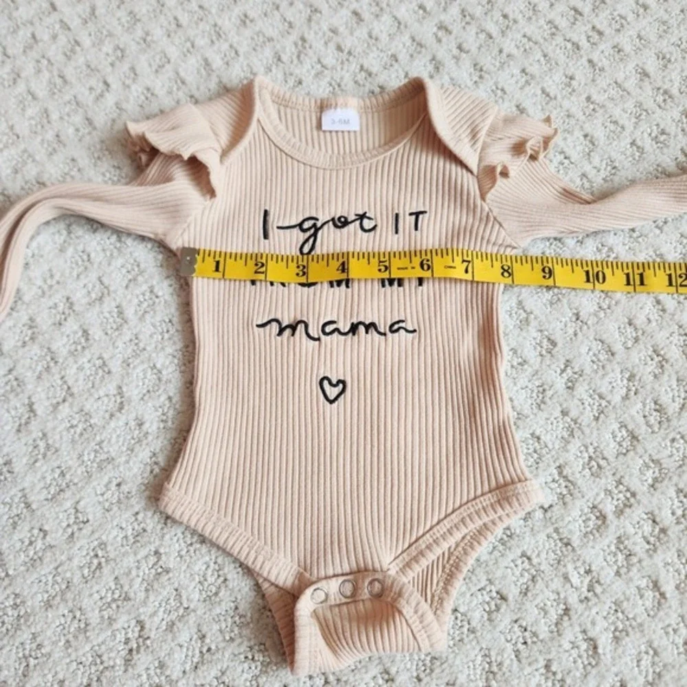 Baby‎ size 3-6 months Long Sleeve Ruffle Bodysuit I Got It From My Mama